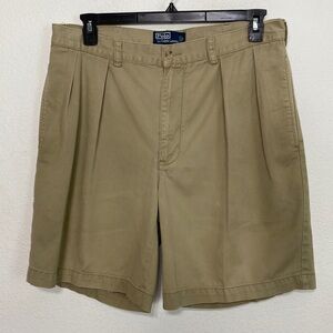 Polo by Ralph Lauren Men's 100% Cotton Pleated Khaki Shorts Size 35